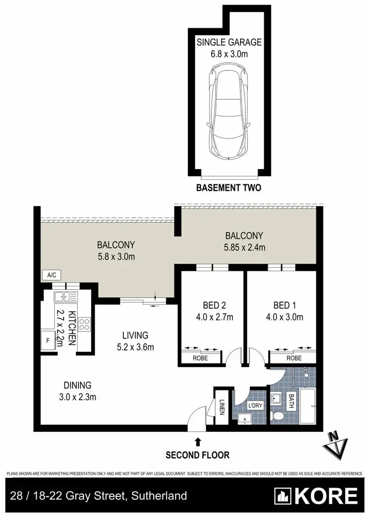 Floorplan of Homely apartment listing, 28/18-22 Gray Street, Sutherland NSW 2232