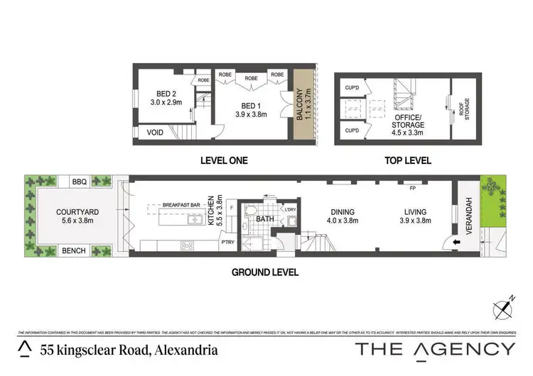 Floorplan of Homely terrace listing, 55 Kingsclear Road, Alexandria NSW 2015