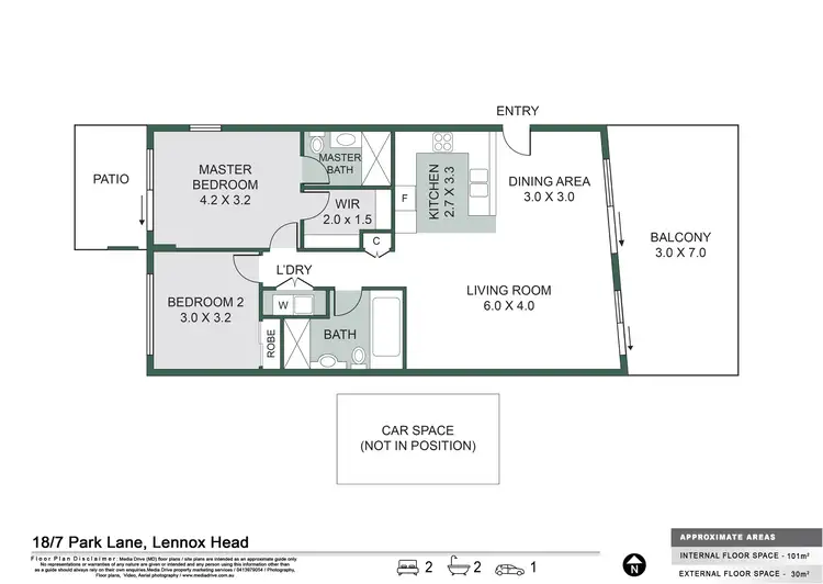Floorplan of Homely apartment listing, 18/7 Park Lane, Lennox Head NSW 2478