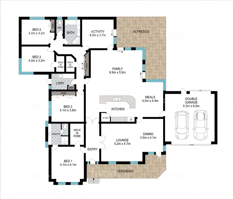 Floorplan of Homely house listing, 6 Ashbank Green, South Bunbury WA 6230