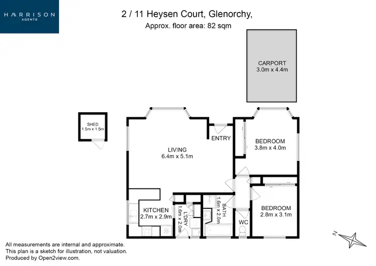 Floorplan of Homely unit listing, 2/11 Heysen Court, Glenorchy TAS 7010