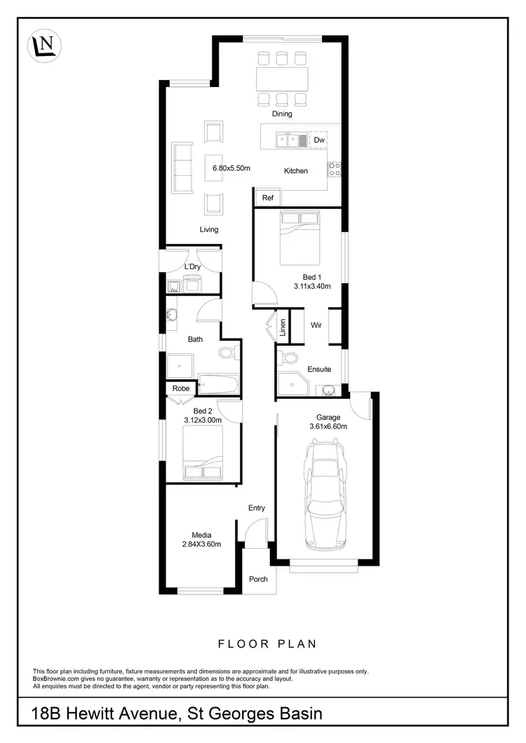 Floorplan of Homely semi-detached listing, 18B Hewitt Avenue, St Georges Basin NSW 2540