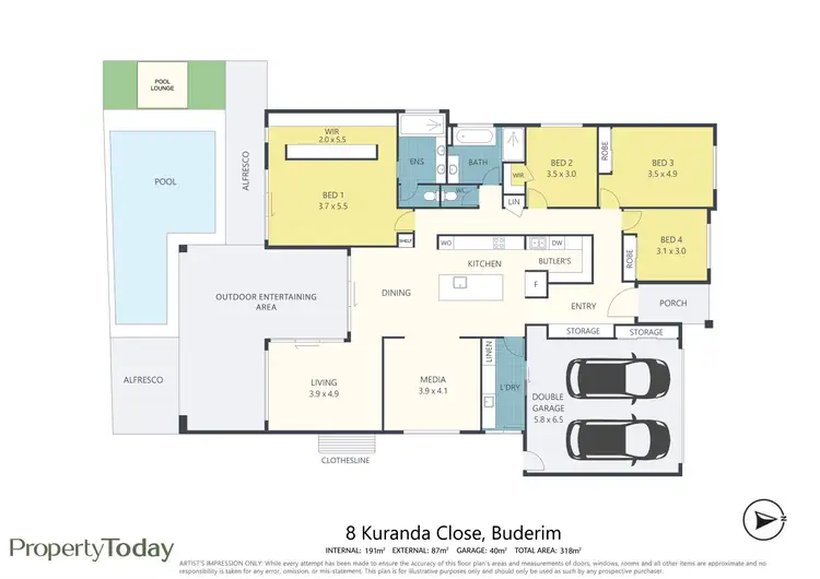 Floorplan of Homely house listing, 8 Kuranda Close, Buderim QLD 4556