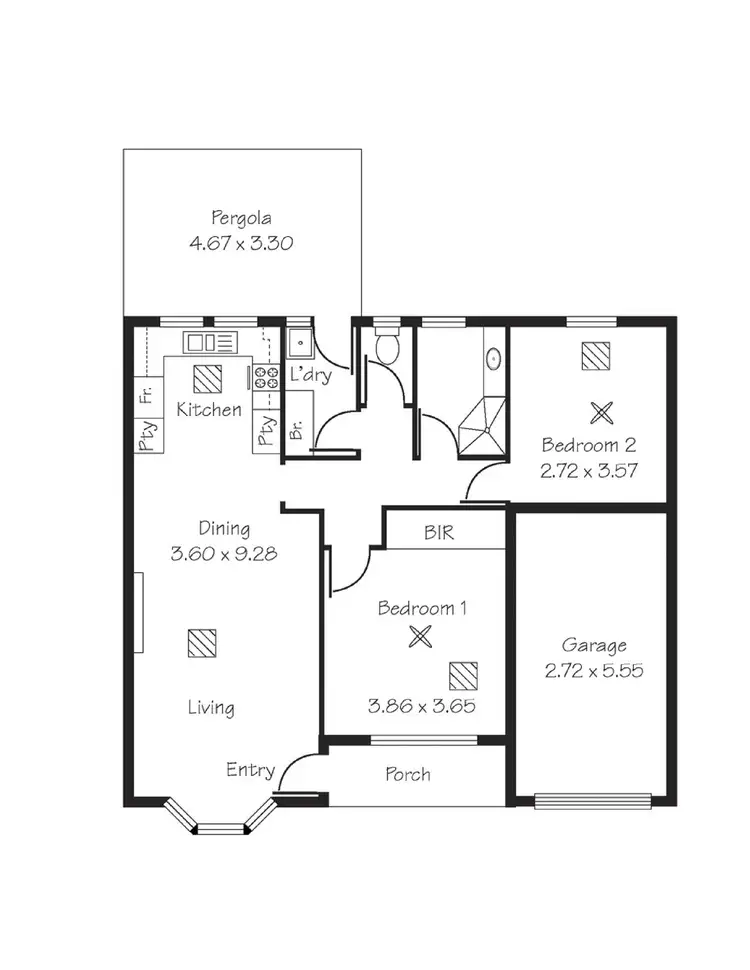Floorplan of Homely unit listing, 3/59 Northumberland Street, Tusmore SA 5065