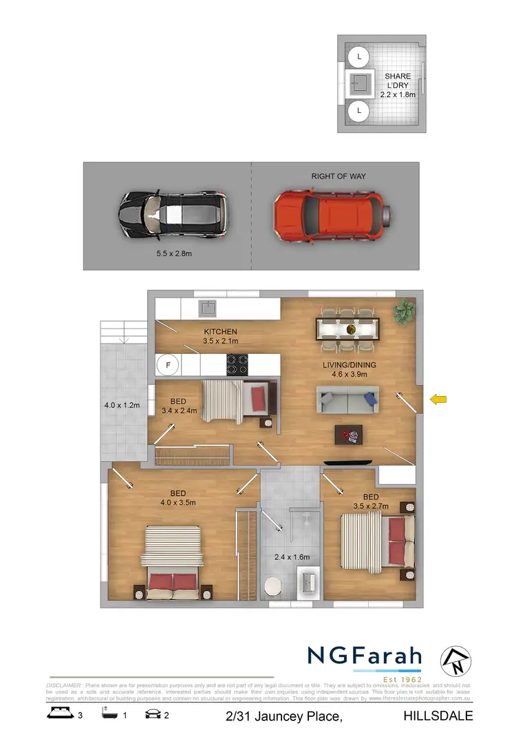 Floorplan of Homely apartment listing, 2/31 Jauncey Place, Hillsdale NSW 2036