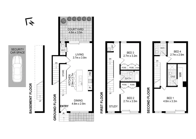 Floorplan of Homely terrace listing, 13a Euston Lane, Alexandria NSW 2015