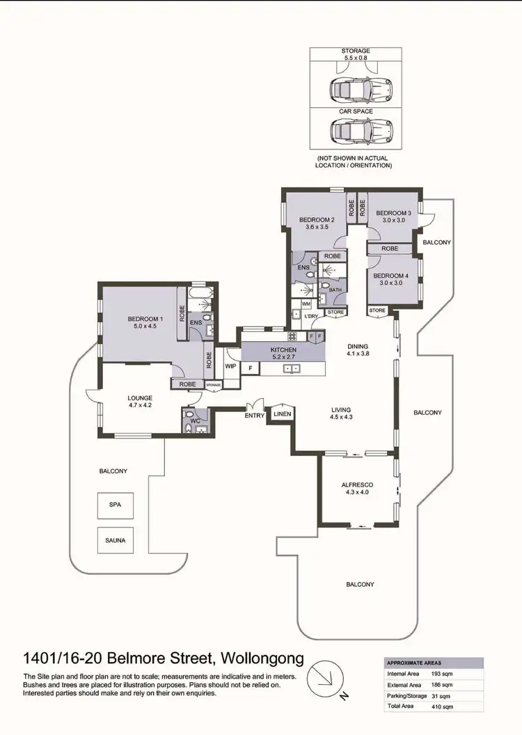 Floorplan of Homely apartment listing, 1401/16-18 Belmore Street, Wollongong NSW 2500