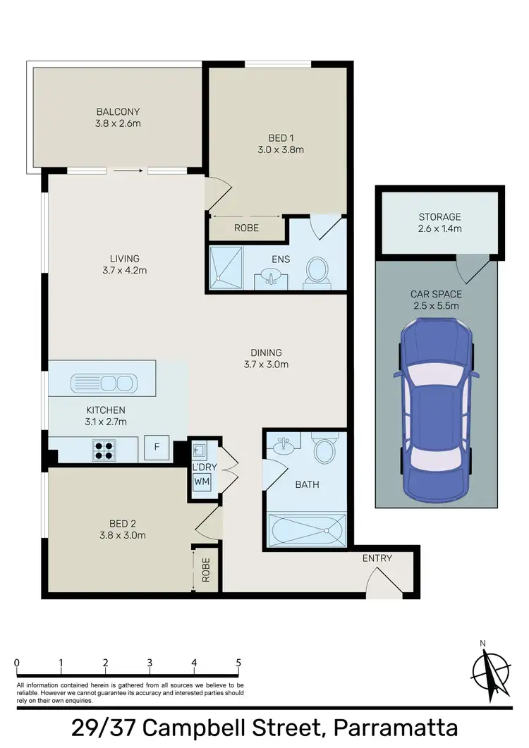 Floorplan of Homely unit listing, 29/37 Campbell Street, Parramatta NSW 2150