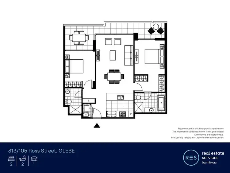Floorplan of Homely apartment listing, 313/105 Ross Street, Glebe NSW 2037