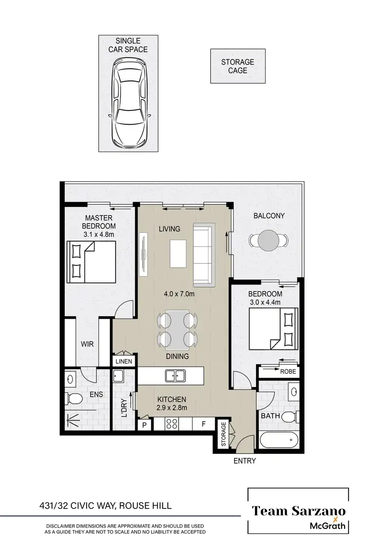 Floorplan of Homely apartment listing, 431/32 Civic Way, Rouse Hill NSW 2155