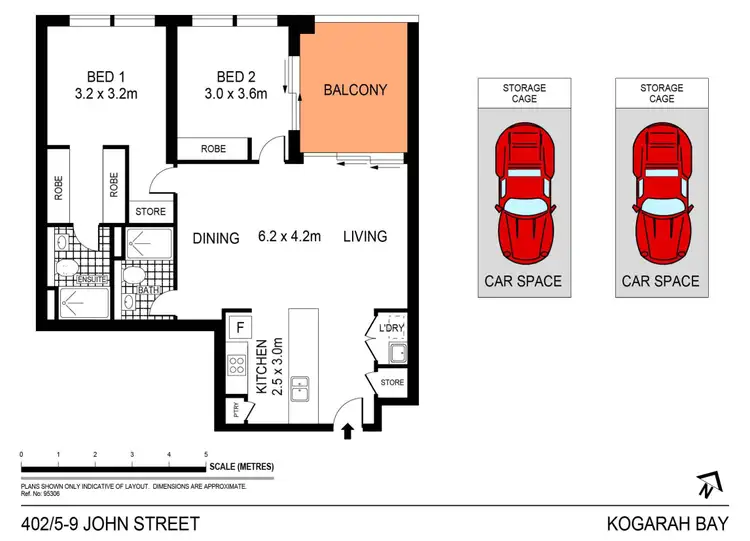 Floorplan of Homely apartment listing, 402/5-9 John Street, Kogarah Bay NSW 2217