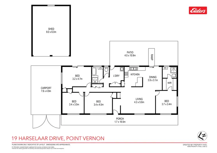 Floorplan of Homely house listing, 19 Harselaar Drive, Point Vernon QLD 4655