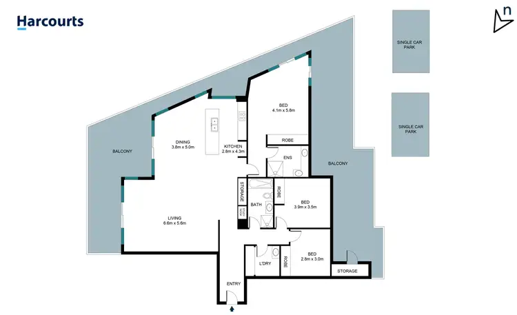 Floorplan of Homely apartment listing, 904/25 Bellevue Street, Newcastle West NSW 2302