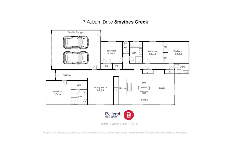 Floorplan of Homely house listing, 7 Auburn Drive, Smythes Creek VIC 3351