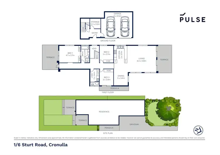 Floorplan of Homely semi-detached listing, 1/6 Sturt Road, Cronulla NSW 2230