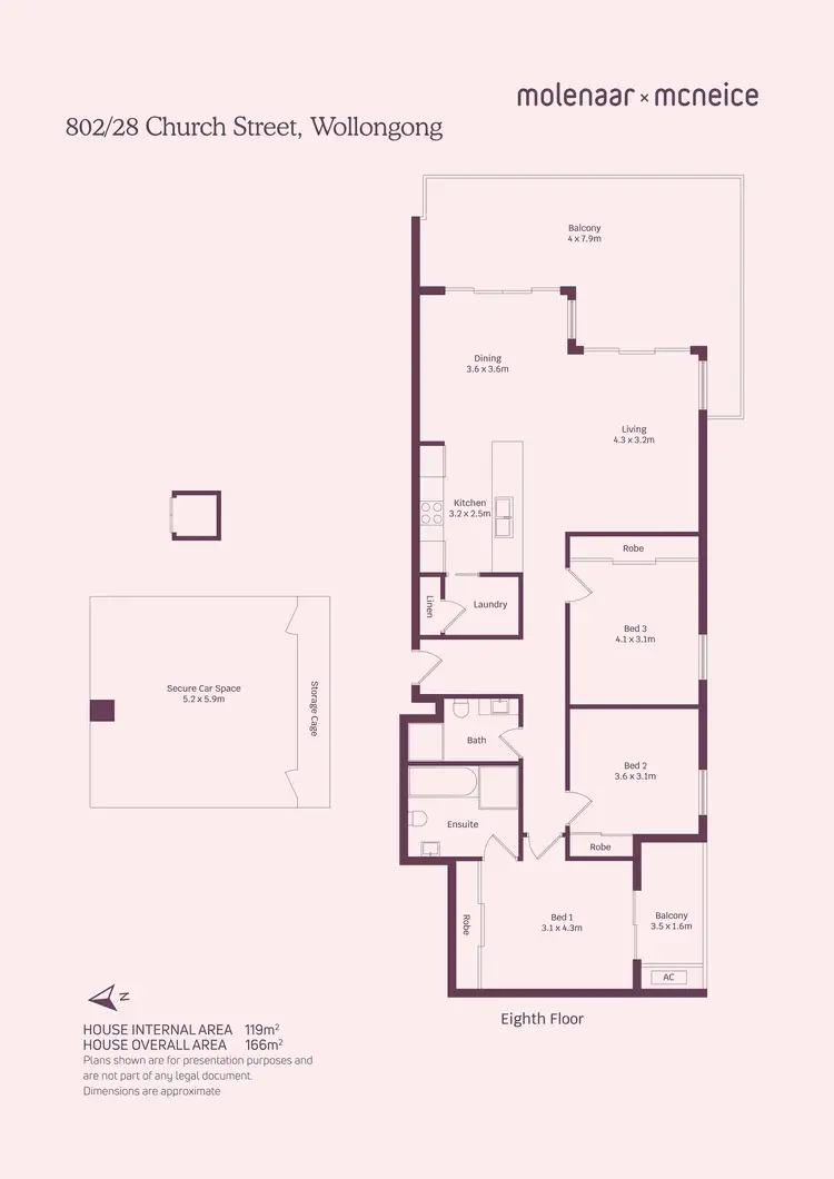 Floorplan of Homely apartment listing, 802/28 Church Street, Wollongong NSW 2500