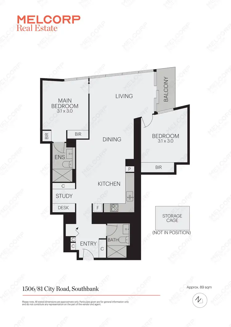 Floorplan of Homely apartment listing, 1506/81 City Road, Southbank VIC 3006