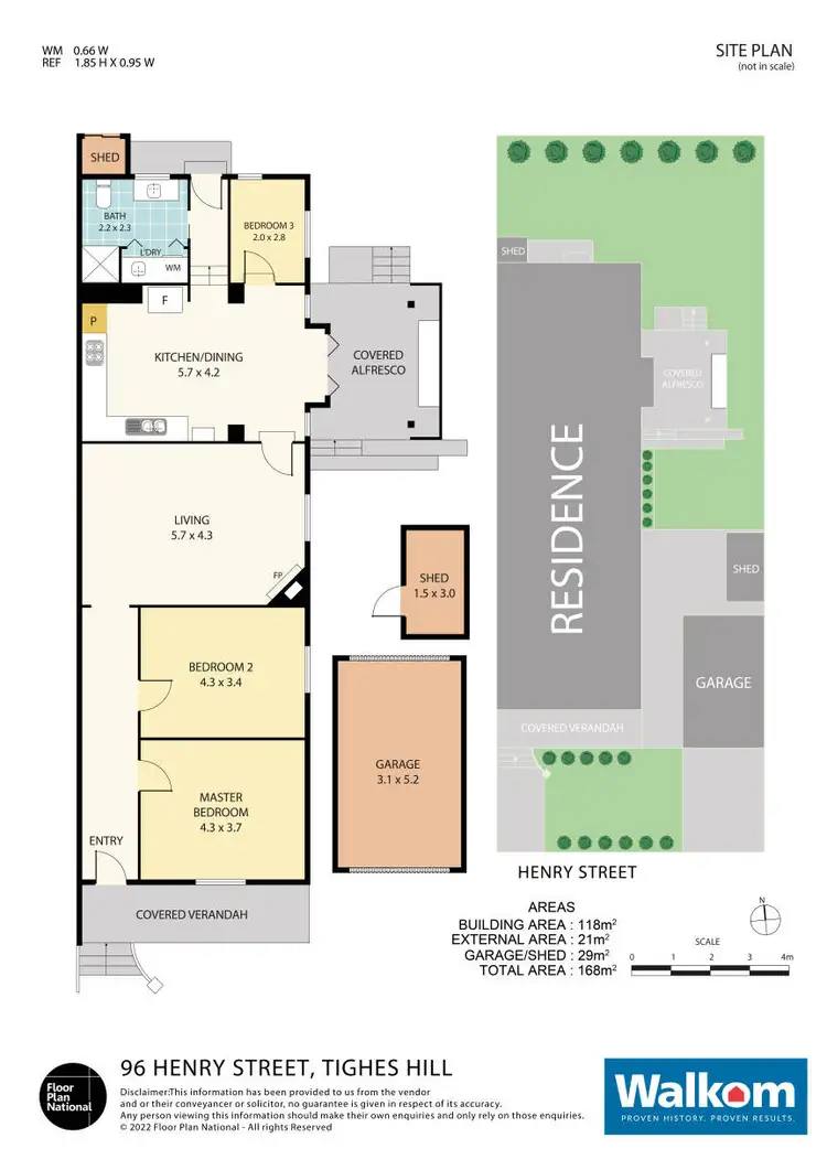 Floorplan of Homely semi-detached listing, 96 Henry Street, Tighes Hill NSW 2297