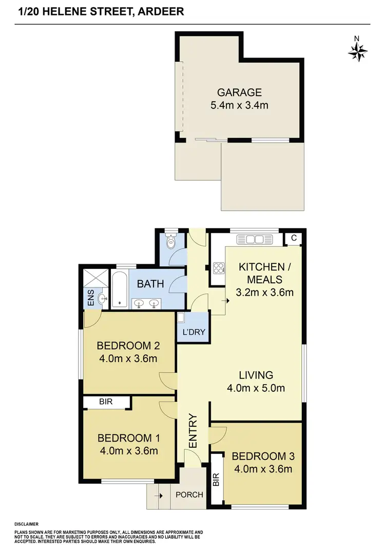 Floorplan of Homely unit listing, 1/20 Helene Street, Ardeer VIC 3022