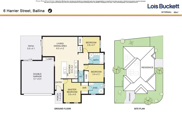 Floorplan of Homely semi-detached listing, 6 Harrier Street, Ballina NSW 2478
