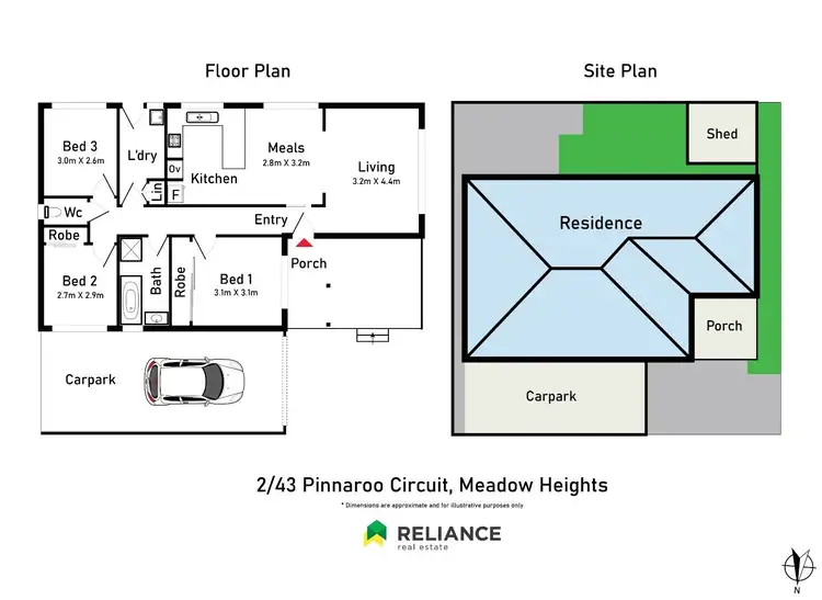 Floorplan of Homely house listing, 2/43 Pinnaroo Circuit, Meadow Heights VIC 3048