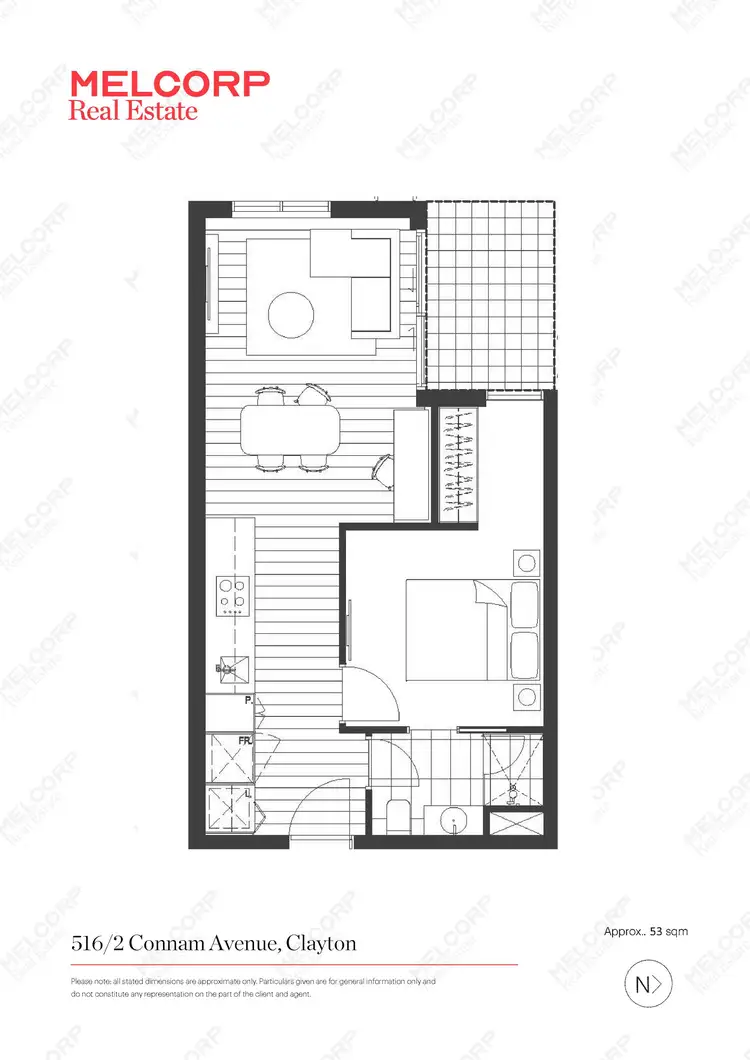 Floorplan of Homely apartment listing, M-City 516/2 Connam Avenue, Clayton VIC 3168