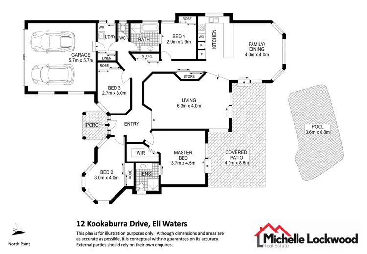 Floorplan of Homely house listing, 12 Kookaburra Drive, Eli Waters QLD 4655