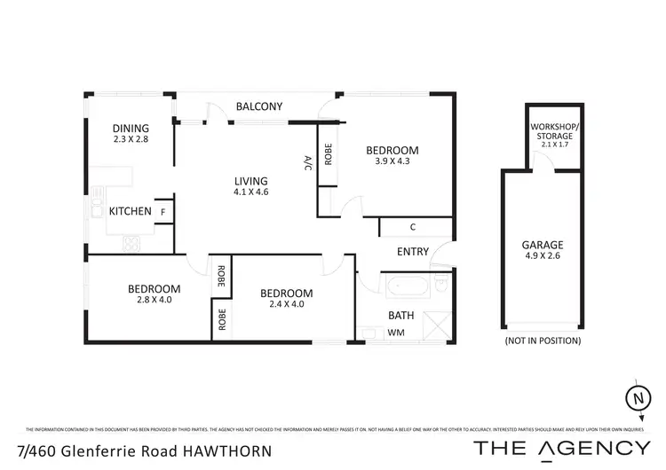 Floorplan of Homely apartment listing, 7/460 Glenferrie Road, Hawthorn VIC 3122