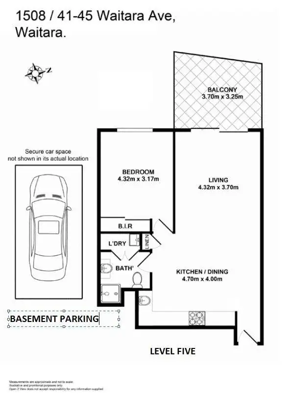 Floorplan of Homely apartment listing, 1508/41-45 Waitara Avenue, Waitara NSW 2077