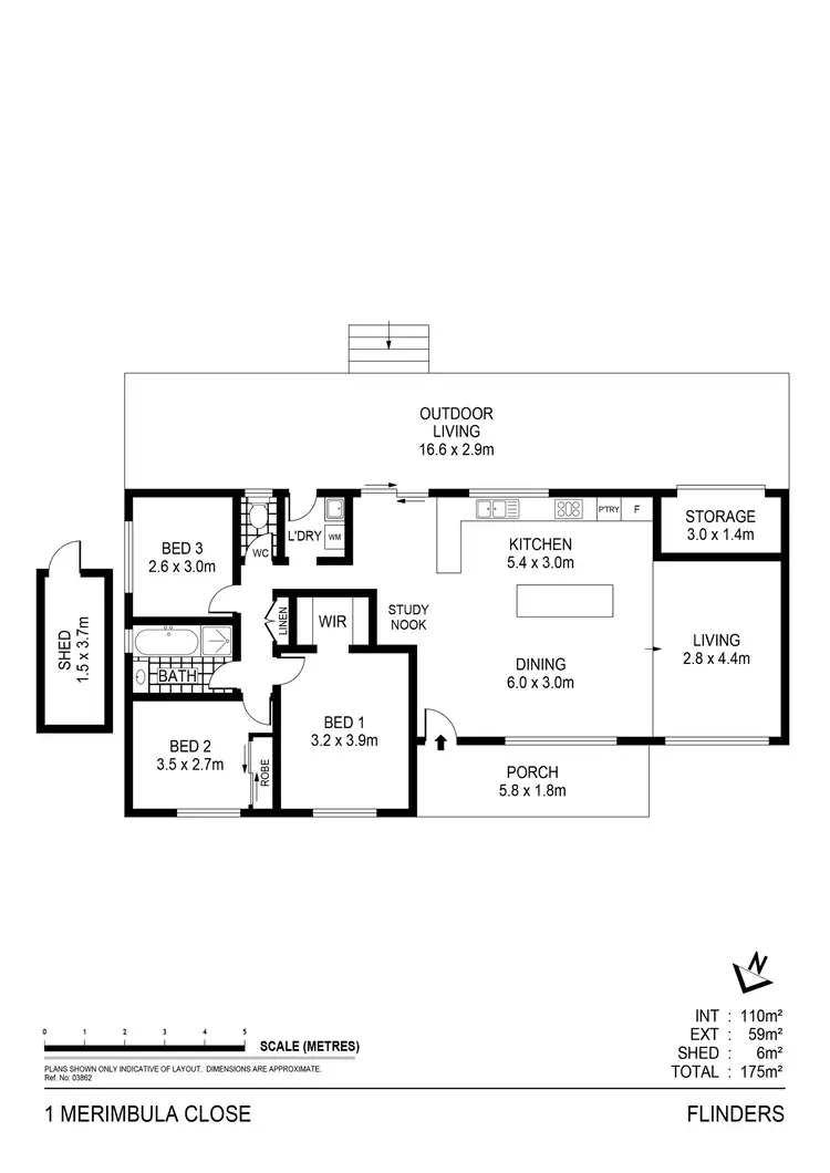 Floorplan of Homely house listing, 1 Merimbula Close, Flinders NSW 2529