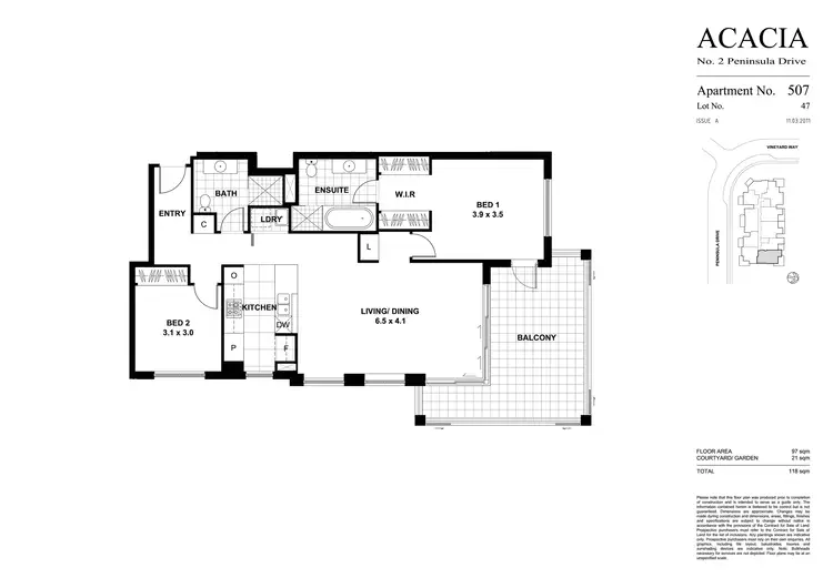 Floorplan of Homely apartment listing, 507/2 Peninsula Drive, Breakfast Point NSW 2137