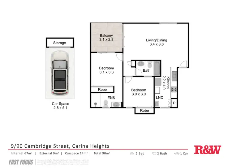Floorplan of Homely apartment listing, 9/90 Cambridge Street, Carina Heights QLD 4152