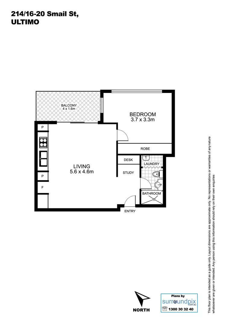 Floorplan of Homely apartment listing, 214/16-20 Smail Street, Ultimo NSW 2007