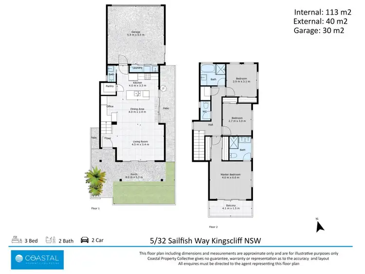 Floorplan of Homely townhouse listing, 5/32 Sailfish Way, Kingscliff NSW 2487