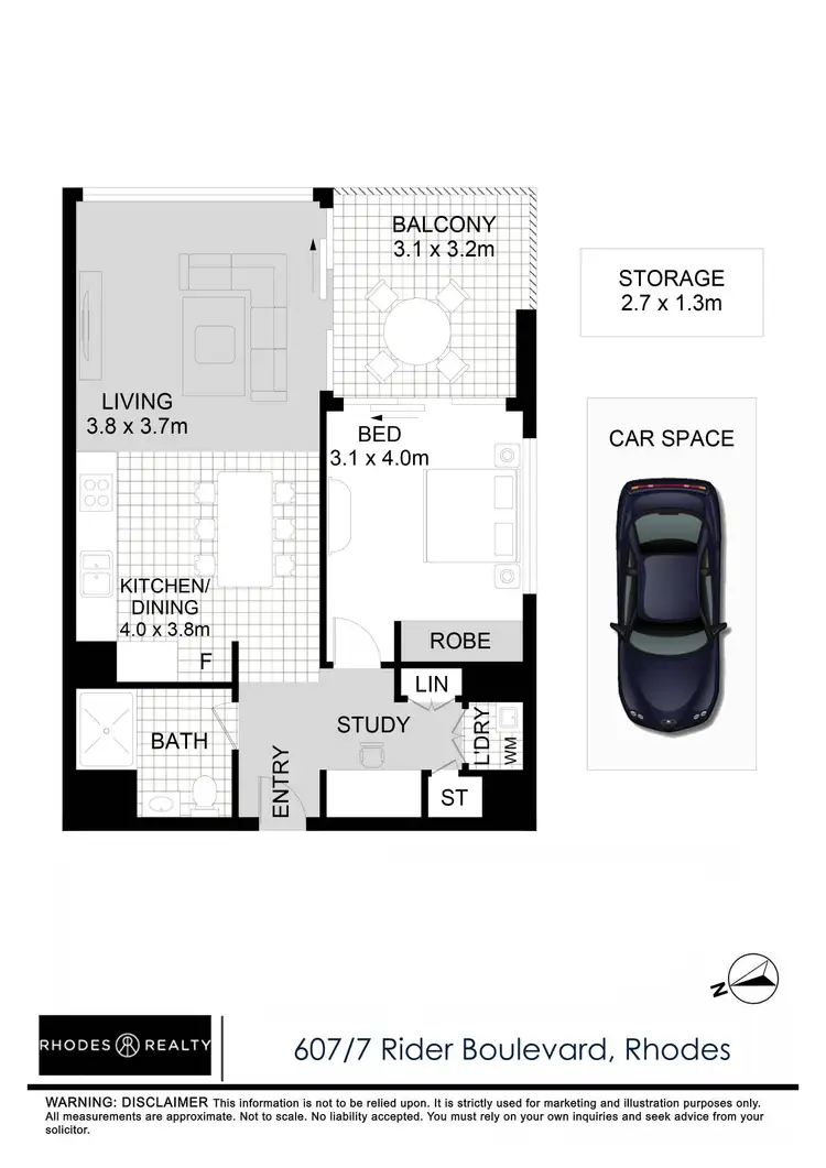 Floorplan of Homely apartment listing, 607/7 Rider Boulevard, Rhodes NSW 2138
