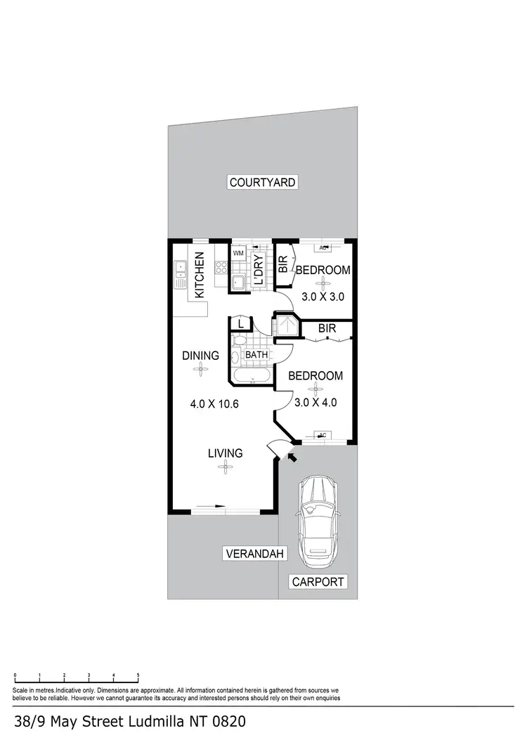 Floorplan of Homely unit listing, 38/9 May Street, Ludmilla NT 820