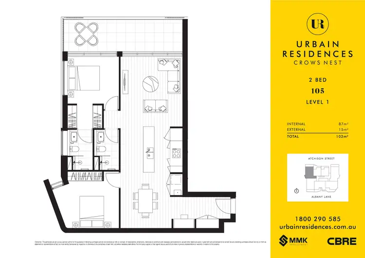 Floorplan of Homely apartment listing, 105/45 Atchison Street, Crows Nest NSW 2065