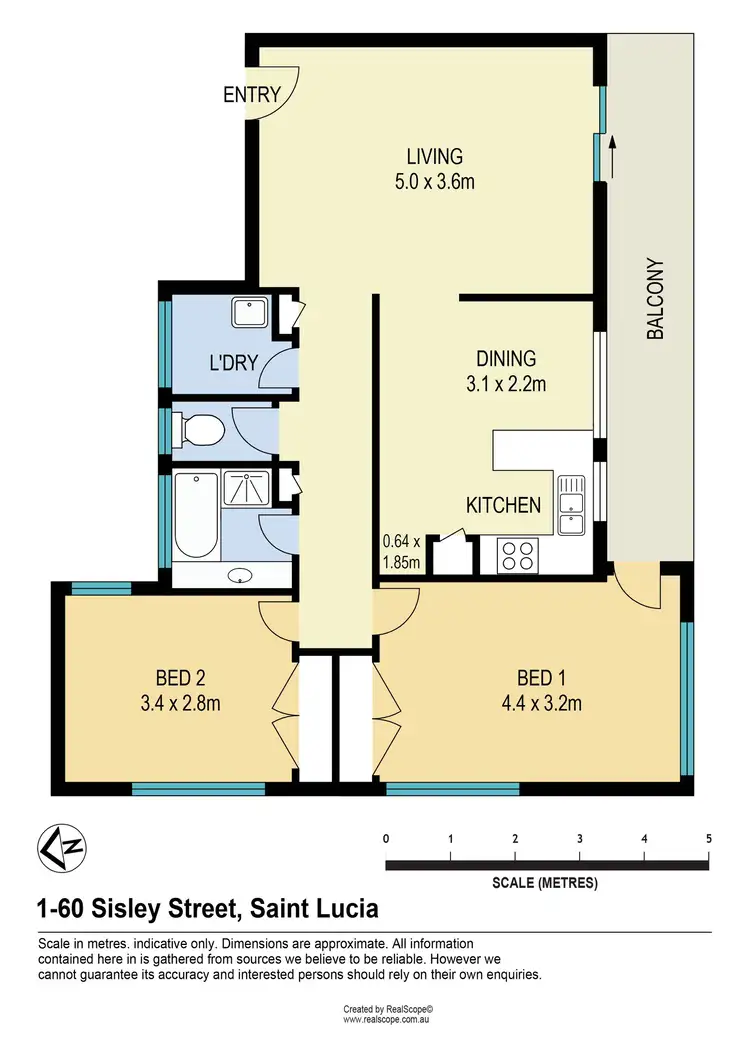 Floorplan of Homely apartment listing, 1/60 Sisley Street, St Lucia QLD 4067