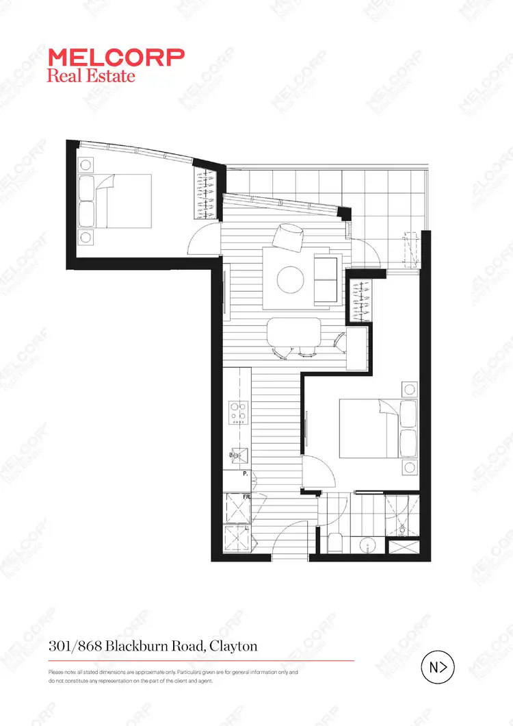 Floorplan of Homely apartment listing, M-City 301/868 Blackburn Road, Clayton VIC 3168