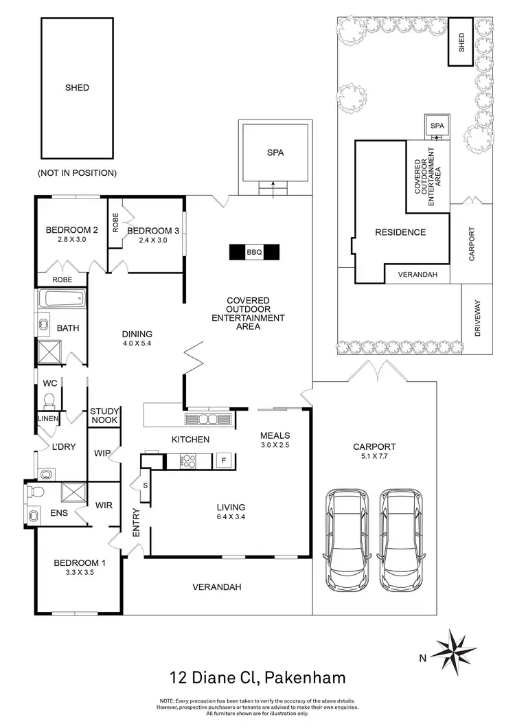 Floorplan of Homely house listing, 12 Diane Close, Pakenham VIC 3810