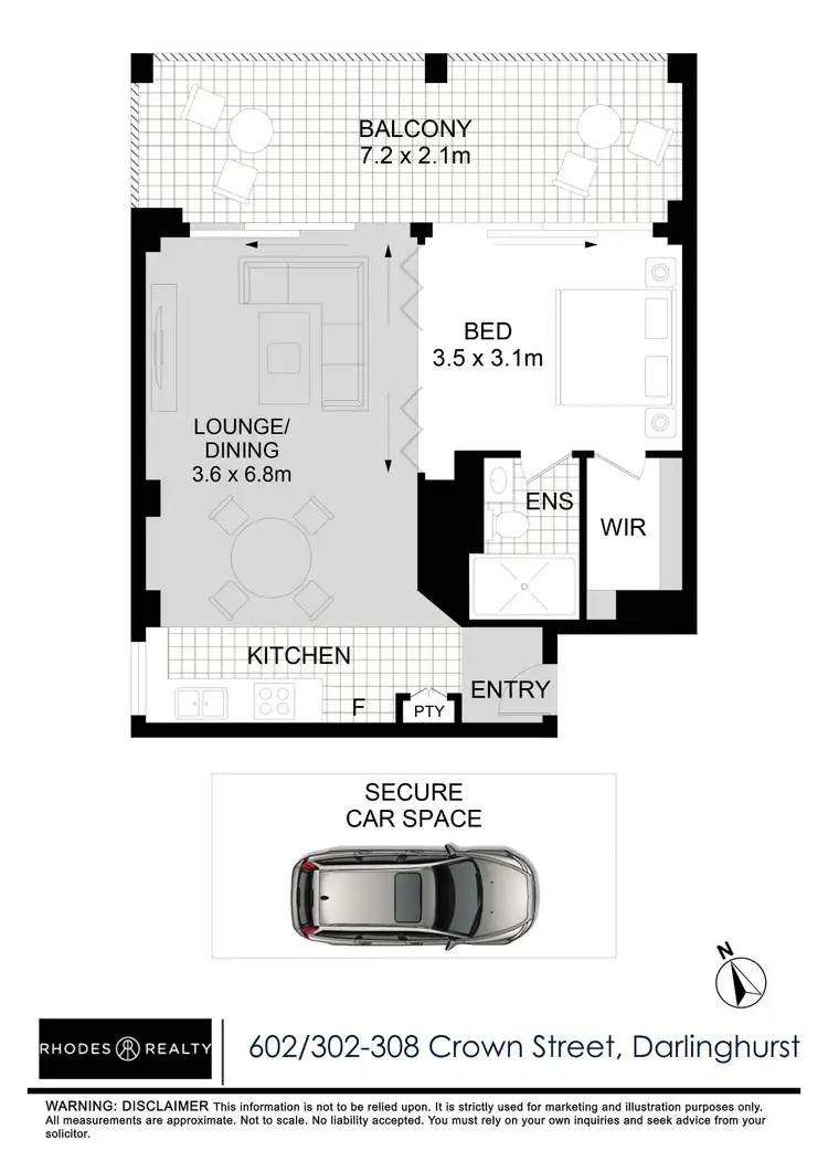 Floorplan of Homely apartment listing, 602/302 Crown Street, Darlinghurst NSW 2010