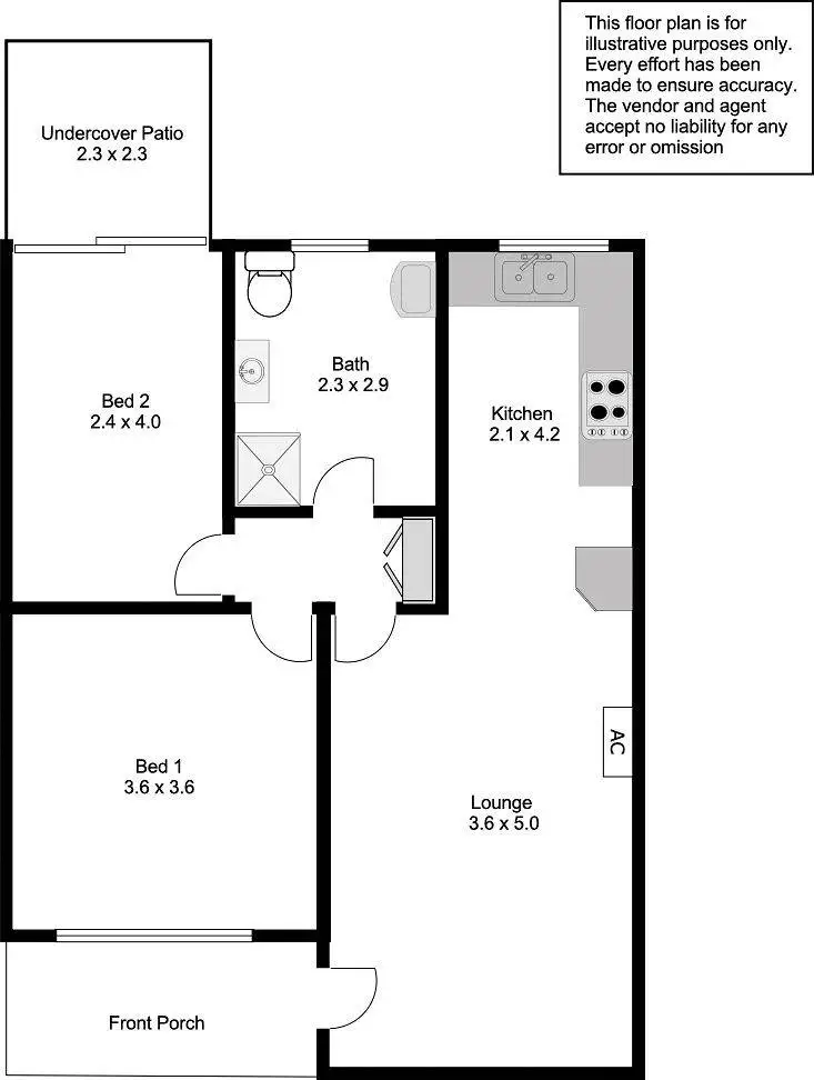 Floorplan of Homely unit listing, 2/44 Lincoln Highway, Port Lincoln SA 5606