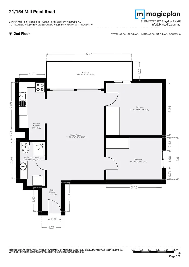 Floorplan of Homely unit listing, 21/154 Mill Point Road, South Perth WA 6151