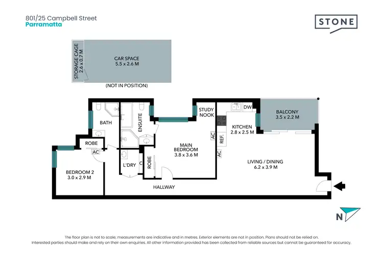 Floorplan of Homely apartment listing, 801/25 Campbell Street, Parramatta NSW 2150
