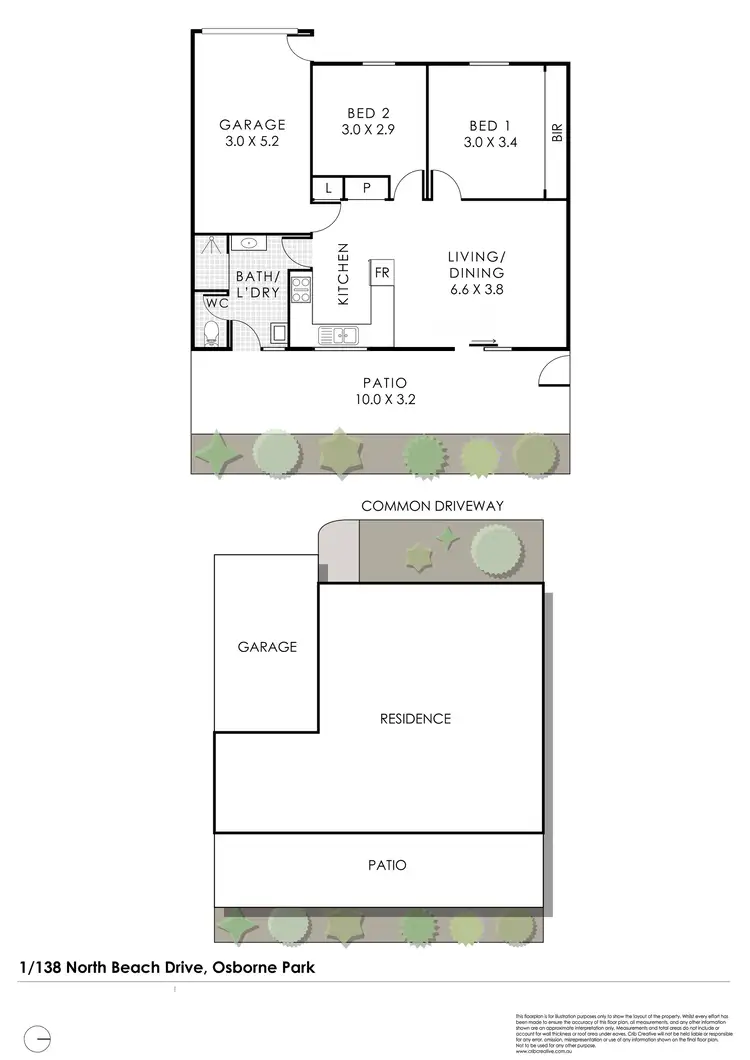 Floorplan of Homely villa listing, 1/138 North Beach Drive, Osborne Park WA 6017