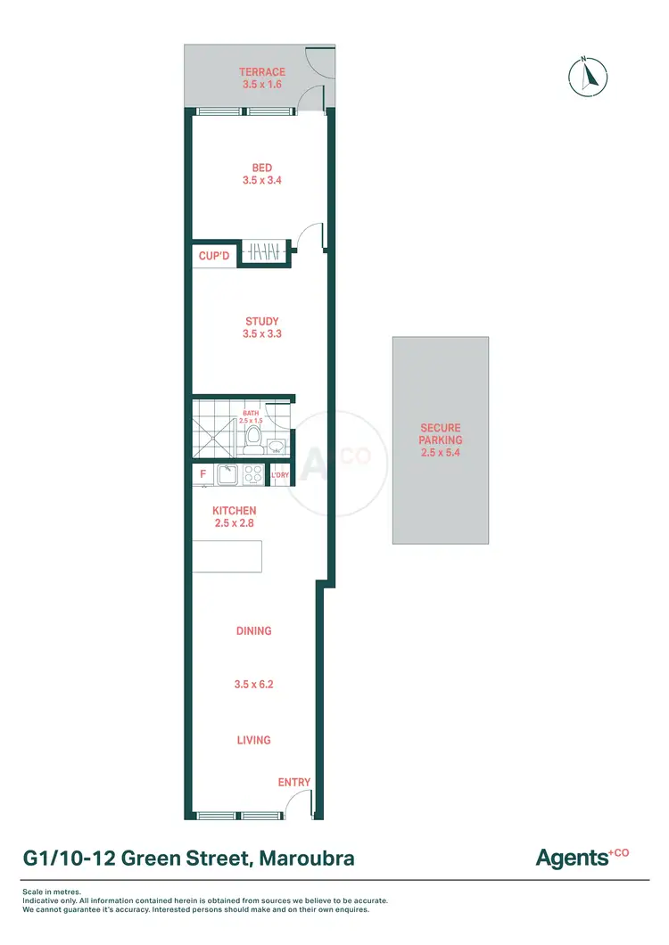 Floorplan of Homely apartment listing, G1/10-12 Green Street, Maroubra NSW 2035