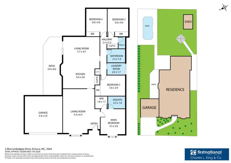 Floorplan of Homely house listing, 5 Murrumbidgee Drive, Echuca VIC 3564