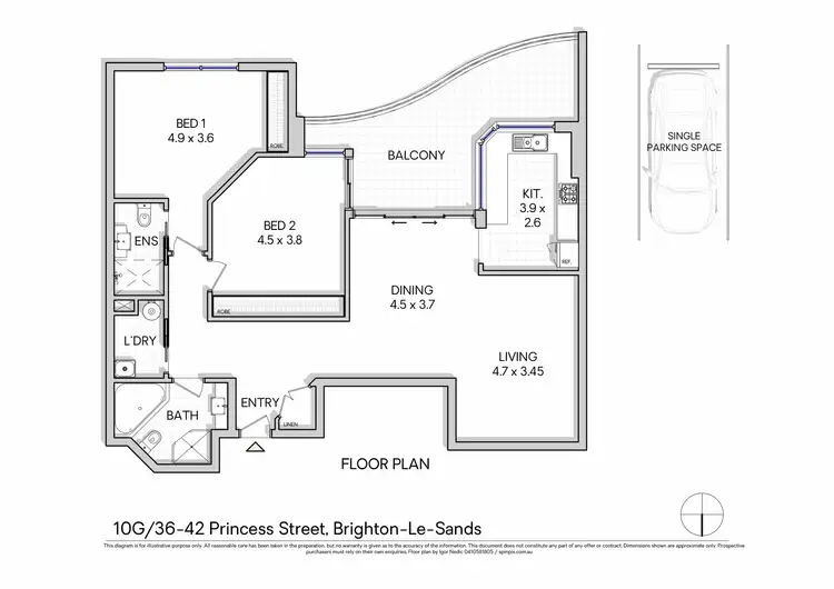Floorplan of Homely apartment listing, 10G/36-42 Princess Street, Brighton-Le-Sands NSW 2216