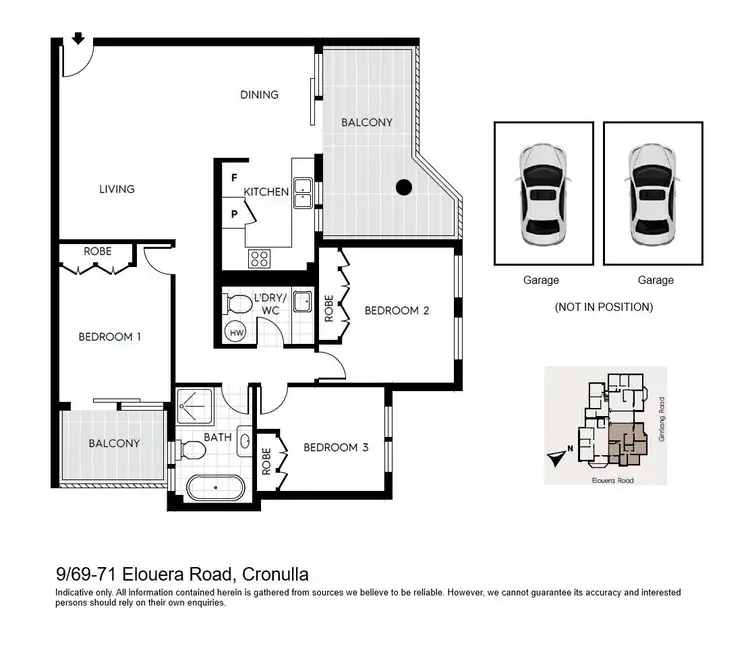 Floorplan of Homely apartment listing, 9/69-71 Elouera Road, Cronulla NSW 2230