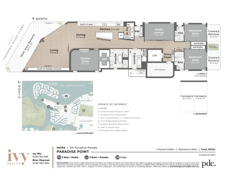Floorplan of Homely unit listing, 3/4 Paradise Parade, Paradise Point QLD 4216